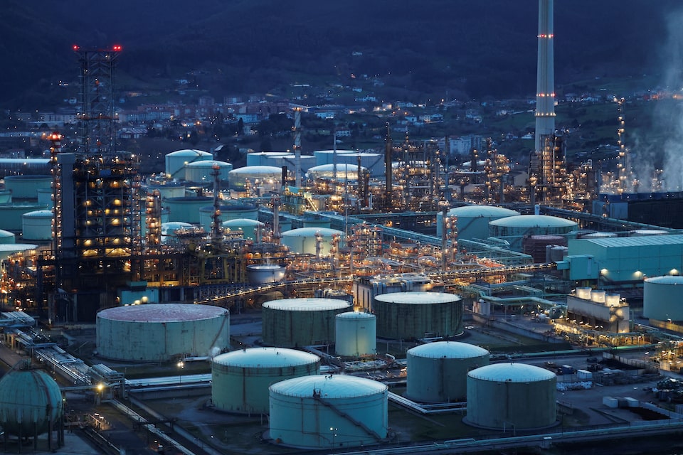 Repsol-owned refinery Petronor operates in Muskiz